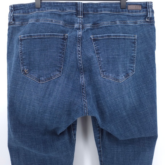 Kut From The Kloth Womens Jeans 18W Blue Medium Wash Cropped Raw Hem Cuffed - Picture 4 of 11